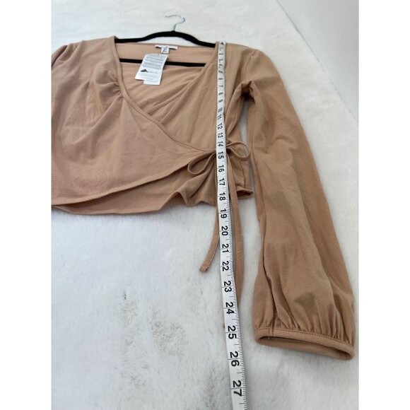 NWD TOPSHOP Size US10 Blush Pink Long Sleeve Ballet Wrap Top No.09A63TBLS - Picture 7 of 12
